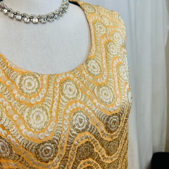 Vintage 1960s Lillie Rubin Gold Tapestry Tunic & Matching Jacket - size 10 - Picture 4 of 11